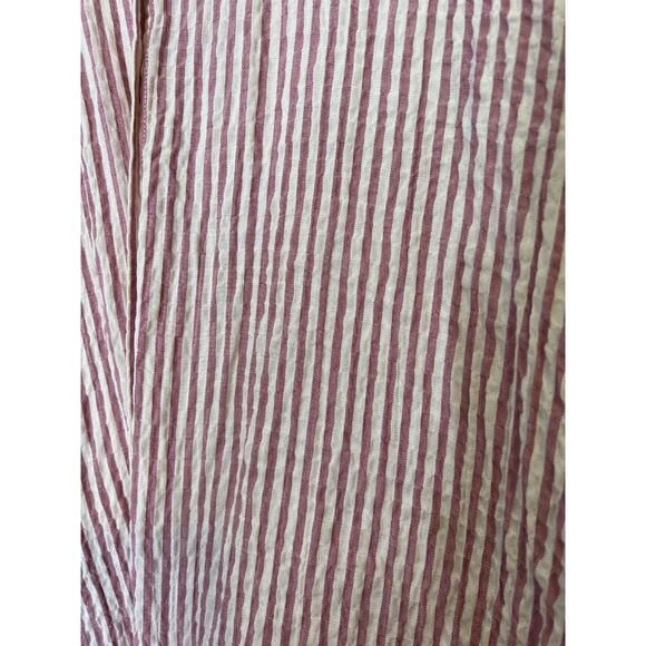 Jane + Delancey Pink White Stripe Crinkle Fabric Popover Top Womens Sz 2X - Picture 3 of 11